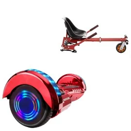 6.5 inch Hoverboard with Suspensions Hoverkart, Transformers ElectroRed Junior, Standard Range and Red Seat with Double Suspension Set, Smart Balance