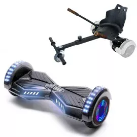 6.5 inch Hoverboard with Standard Hoverkart, Transformers Carbon Junior, Standard Range and Black Ergonomic Seat, Smart Balance