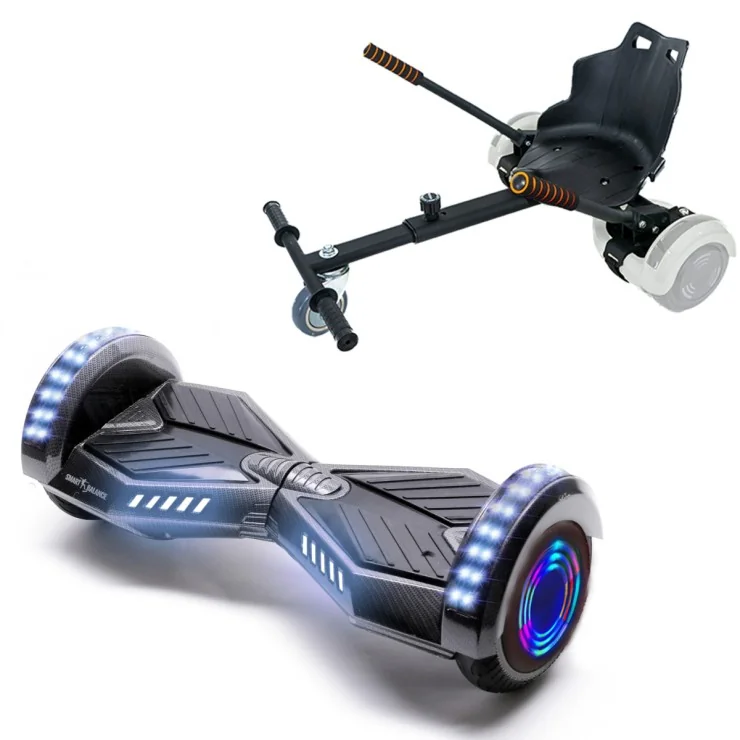 6.5 inch Hoverboard met Standaard Hoverkart, Transformers Carbon Junior, Standard Afstand en Zwarte Hoverkart, Smart Balance