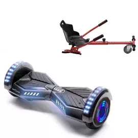 6.5 inch Hoverboard with Standard Hoverkart, Transformers Carbon Junior, Standard Range and Red Ergonomic Seat, Smart Balance