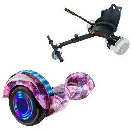 6.5 inch Hoverboard met Standaard Hoverkart, Transformers Galaxy Pink Junior, Standard Afstand en Zwarte Hoverkart, Smart Balance