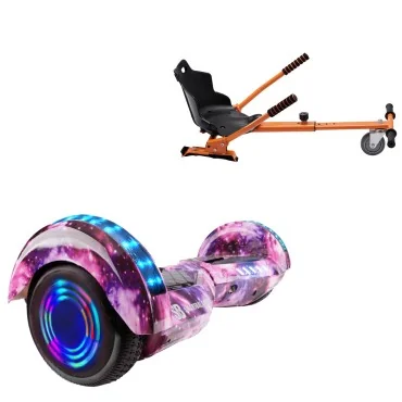 6.5 Zoll Hoverboard mit Standard Sitz, Transformers Galaxy Pink Junior, Standard Reichweite und Orange Hoverboard Sitz, Smart Balance