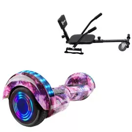 6.5 Zoll Hoverboard mit Comfort Sitz, Transformers Galaxy Pink Junior, Standard Reichweite und Schwarz Comfort Sitz, Smart Balance