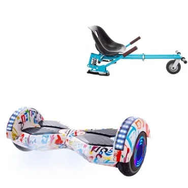 6.5 inch Hoverboard with Suspensions Hoverkart, Transformers Splash Junior, Standard Range and Blue Seat with Double Suspension Set, Smart Balance