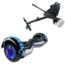 6.5 inch Hoverboard with Standard Hoverkart, Transformers Thunderstorm Blue Junior, Standard Range and Black Ergonomic Seat, Smart Balance