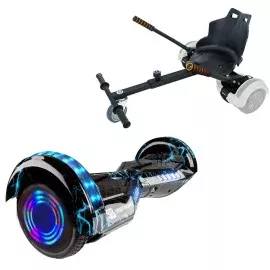 Paket Hoverboard Standard Go Kart 6.5 tums, Transformers Thunderstorm Blue Junior, Standard Räckvidd och Svart Hoverkart, Smart Balance