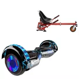 6.5 inch Hoverboard with Suspensions Hoverkart, Transformers Thunderstorm Blue Junior, Standard Range and Red Seat with Double Suspension Set, Smart Balance