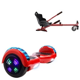 6.5 inch Hoverboard with Standard Hoverkart, Regular Red Junior, Standard Range and Red Ergonomic Seat, Smart Balance