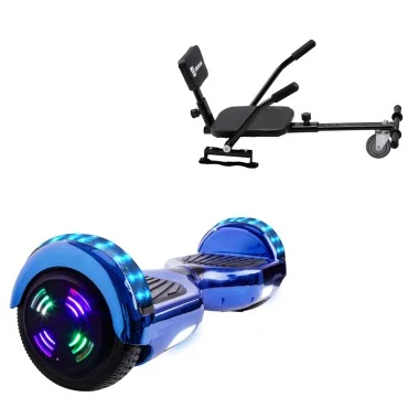 Hoverboard 6.5 pouces et Comfort Hoverkart Kit, Regular ElectroBlue Junior, Standard Autonomie et Hoverkart Comfort Noire, Smart Balance