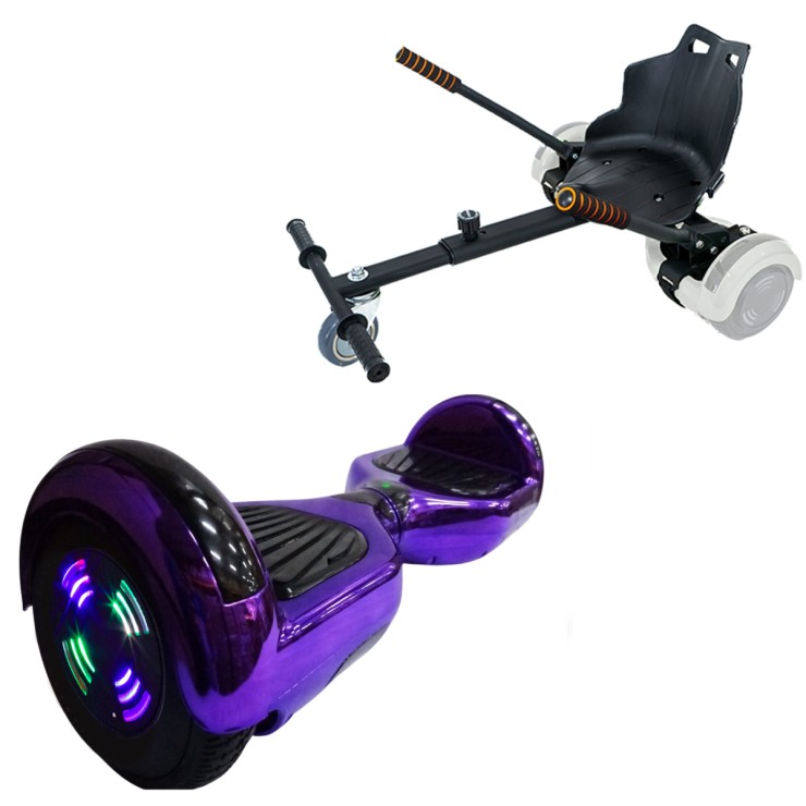 Hoverboard 6.5 Pouces et Standard Hoverkart Kit, Regular ElectroPurple Junior, Standard Autonomie et Hoverkart Noir Standard, Smart Balance