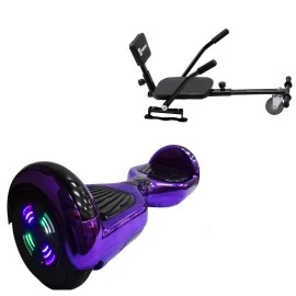 6.5 Zoll Hoverboard mit Comfort Sitz, Regular ElectroPurple Junior, Standard Reichweite und Schwarz Comfort Sitz, Smart Balance