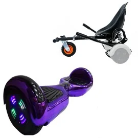 6.5 Zoll Hoverboard mit Stoßdämpfern Sitz, Regular ElectroPurple Junior, Standard Reichweite und Schwarz Stoßdämpfern Hoverboard Sitz, Smart Balance