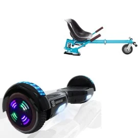 6.5 Zoll Hoverboard mit Stoßdämpfern Sitz, Regular Black Junior, Standard Reichweite und Blau Stoßdämpfern Hoverboard Sitz, Smart Balance