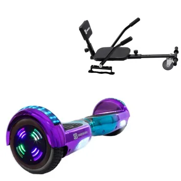 6.5 inch Hoverboard with Comfort Hoverkart, Regular Dakota Junior, Standard Range and Black Comfort Seat, Smart Balance