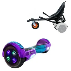 Hoverboard 6.5 Pouces et Hoverkart avec Amortisseurs, Regular Dakota Junior, Standard Autonomie et Hoverkart Noir avec Amortisseurs, Smart Balance