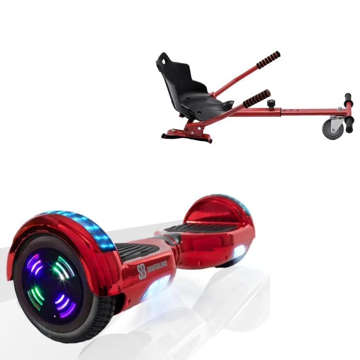 Hoverboard 6.5 Pouces et Standard Hoverkart Kit, Regular ElectroRed Junior, Standard Autonomie et Hoverkart Rouge Standard, Smart Balance