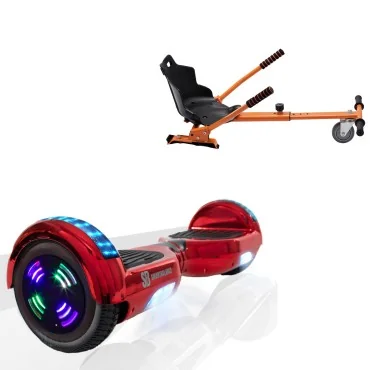 6.5 inch Hoverboard met Standaard Hoverkart, Regular ElectroRed Junior, Standard Afstand en Oranje Hoverkart, Smart Balance