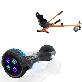 6.5 inch Hoverboard met Standaard Hoverkart, Regular Carbon Junior, Standard Afstand en Oranje Hoverkart, Smart Balance