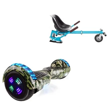 6.5 inch Hoverboard met Schokdempers Hoverkart, Regular Camouflage Green Junior, Standard Afstand en Blauw Hoverkart met Schokdempers, Smart Balance