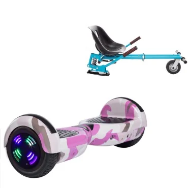 6.5 Zoll Hoverboard mit Stoßdämpfern Sitz, Regular Camouflage Pink Junior, Standard Reichweite und Blau Stoßdämpfern Hoverboard Sitz, Smart Balance