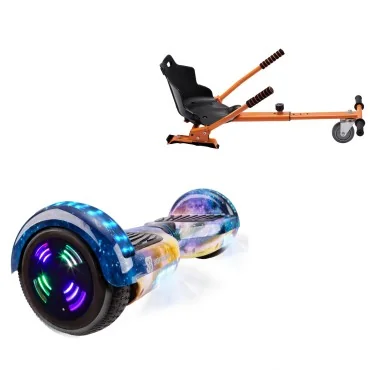 Hoverboard 6.5 Pouces et Standard Hoverkart Kit, Regular Galaxy Orange Junior, Standard Autonomie et Hoverkart Orange Standard, Smart Balance