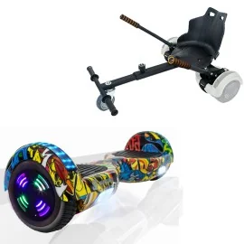 6.5 inch Hoverboard with Standard Hoverkart, Regular HipHop Junior, Standard Range and Black Ergonomic Seat, Smart Balance