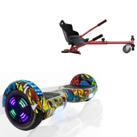 6.5 inch Hoverboard met Standaard Hoverkart, Regular HipHop Junior, Standard Afstand en Rood Hoverkart, Smart Balance