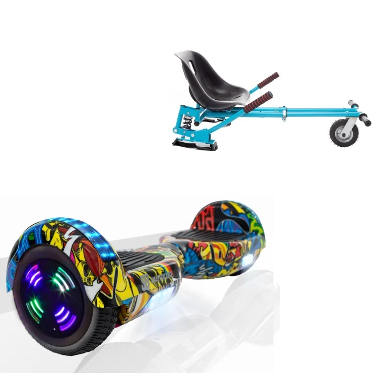 6.5 inch Hoverboard met Schokdempers Hoverkart, Regular HipHop Junior, Standard Afstand en Blauw Hoverkart met Schokdempers, Smart Balance