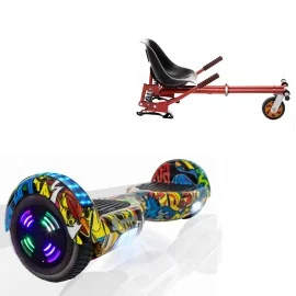 6.5 inch Hoverboard met Schokdempers Hoverkart, Regular HipHop Junior, Standard Afstand en Rood Hoverkart met Schokdempers, Smart Balance