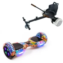 Hoverboard 6.5 Pouces et Standard Hoverkart Kit, Regular HipHop Orange Junior, Standard Autonomie et Hoverkart Noir Standard, Smart Balance