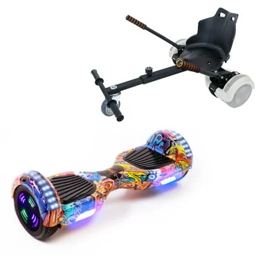 Hoverboard 6.5 Pouces et Standard Hoverkart Kit, Regular HipHop Orange Junior, Standard Autonomie et Hoverkart Noir Standard, Smart Balance