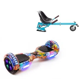 6.5 inch Hoverboard met Schokdempers Hoverkart, Regular HipHop Orange Junior, Standard Afstand en Blauw Hoverkart met Schokdempers, Smart Balance