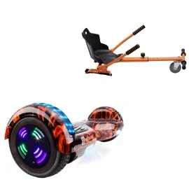 6.5 inch Hoverboard met Standaard Hoverkart, Regular Flame Junior, Standard Afstand en Oranje Hoverkart, Smart Balance