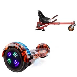 Hoverboard 6.5 Pouces et Hoverkart avec Amortisseurs, Regular Flame Junior, Standard Autonomie et Hoverkart Rouge avec Amortisseurs, Smart Balance