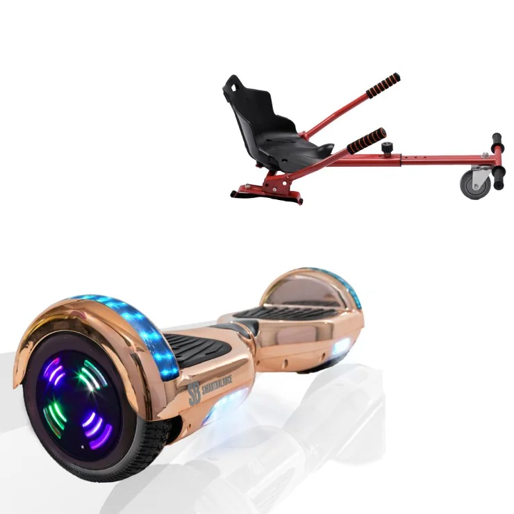 6.5 inch Hoverboard met Standaard Hoverkart, Regular Iron Junior, Standard Afstand en Rood Hoverkart, Smart Balance