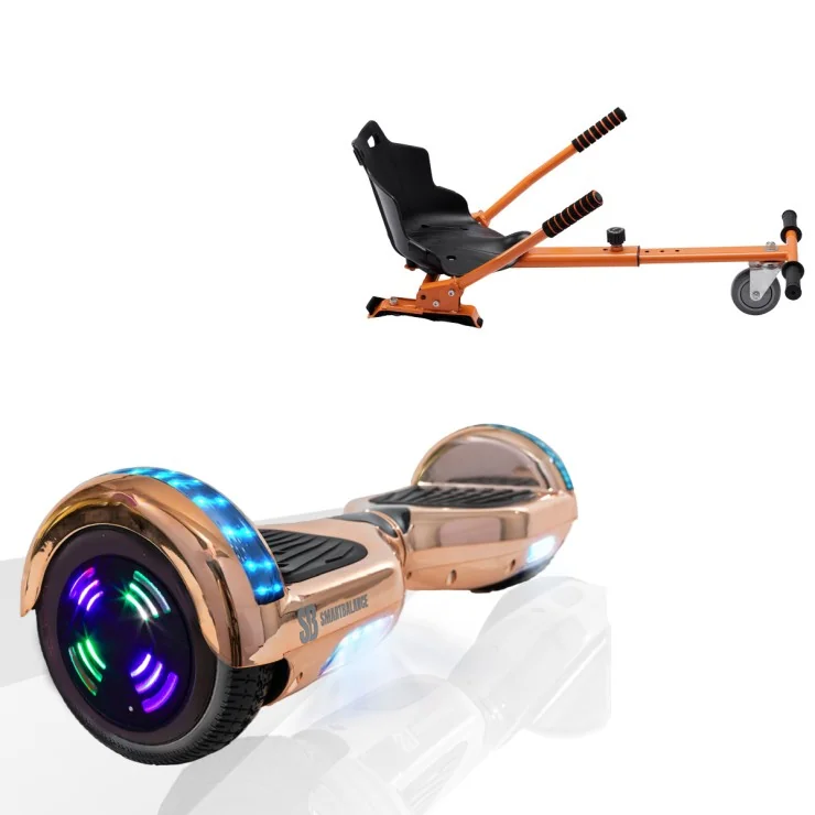 6.5 inch Hoverboard with Standard Hoverkart, Regular Iron Junior, Standard Range and Orange Ergonomic Seat, Smart Balance