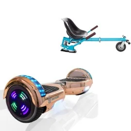 Hoverboard 6.5 Pouces et Hoverkart avec Amortisseurs, Regular Iron Junior, Standard Autonomie et Hoverkart Bleu avec Amortisseurs, Smart Balance