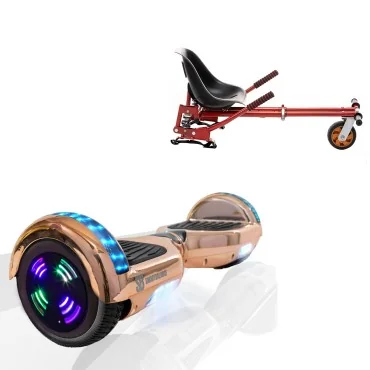 6.5 inch Hoverboard with Suspensions Hoverkart, Regular Iron Junior, Standard Range and Red Seat with Double Suspension Set, Smart Balance