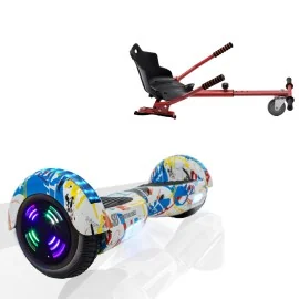 6.5 inch Hoverboard with Standard Hoverkart, Regular Splash Junior, Standard Range and Red Ergonomic Seat, Smart Balance