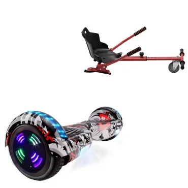 6.5 inch Hoverboard met Standaard Hoverkart, Regular Last Dead Junior, Standard Afstand en Rood Hoverkart, Smart Balance