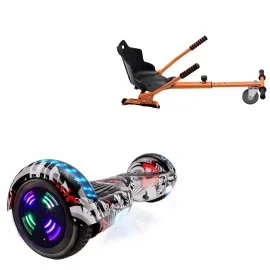 6.5 inch Hoverboard with Standard Hoverkart, Regular Last Dead Junior, Standard Range and Orange Ergonomic Seat, Smart Balance