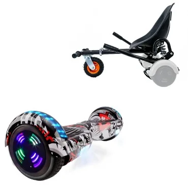 6.5 inch Hoverboard with Suspensions Hoverkart, Regular Last Dead Junior, Standard Range and Black Seat with Double Suspension Set, Smart Balance