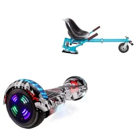 6.5 inch Hoverboard with Suspensions Hoverkart, Regular Last Dead Junior, Standard Range and Blue Seat with Double Suspension Set, Smart Balance