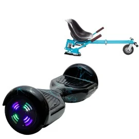 6.5 inch Hoverboard met Schokdempers Hoverkart, Regular Thunderstorm Blue Junior, Standard Afstand en Blauw Hoverkart met Schokdempers, Smart Balance