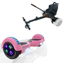 6.5 inch Hoverboard with Standard Hoverkart, Regular Pink Junior, Standard Range and Black Ergonomic Seat, Smart Balance