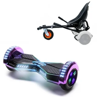 6.5 inch Hoverboard with Suspensions Hoverkart, Transformers Dakota Junior, Standard Range and Black Seat with Double Suspension Set, Smart Balance