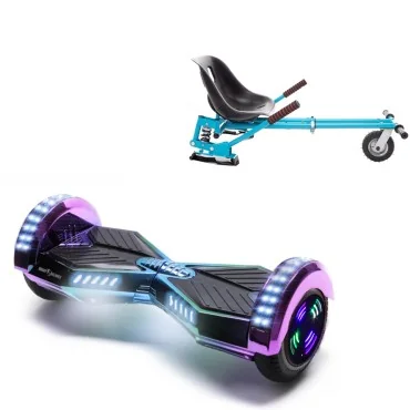 6.5 inch Hoverboard with Suspensions Hoverkart, Transformers Dakota Junior, Standard Range and Blue Seat with Double Suspension Set, Smart Balance