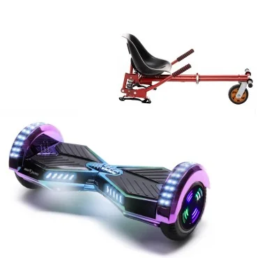 6.5 inch Hoverboard with Suspensions Hoverkart, Transformers Dakota Junior, Standard Range and Red Seat with Double Suspension Set, Smart Balance