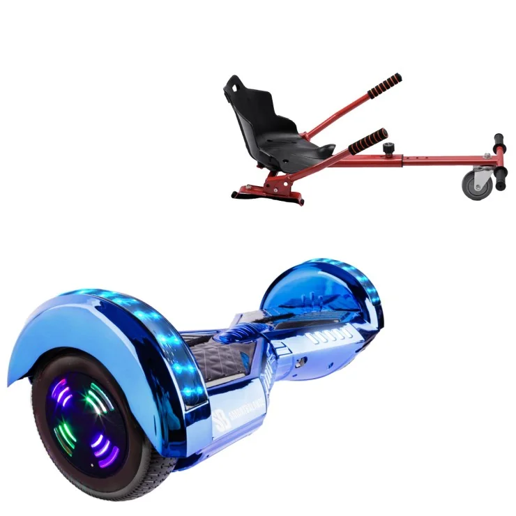 6.5 Zoll Hoverboard mit Standard Sitz, Transformers ElectroBlue Junior, Standard Reichweite und Rot Hoverboard Sitz, Smart Balance