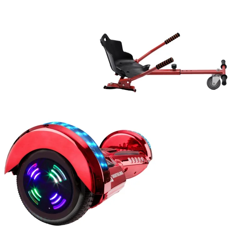 6.5 inch Hoverboard with Standard Hoverkart, Transformers ElectroRed Junior, Standard Range and Red Ergonomic Seat, Smart Balance